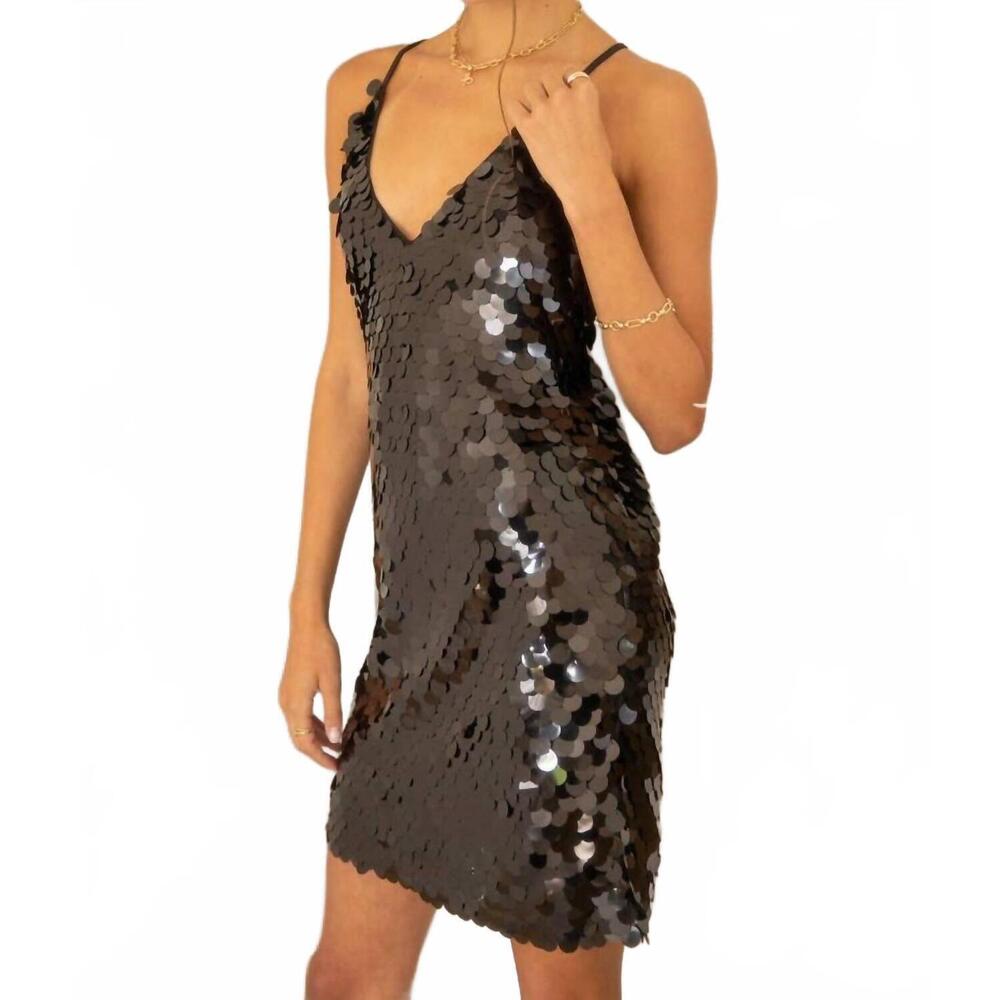 NEW ENDLESS BLU. seaquin mini dress in black